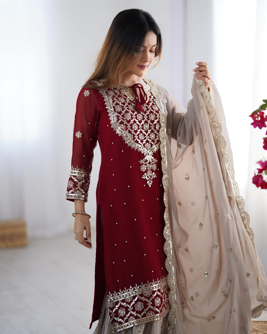 Elegant Sequin Embroidered Dress