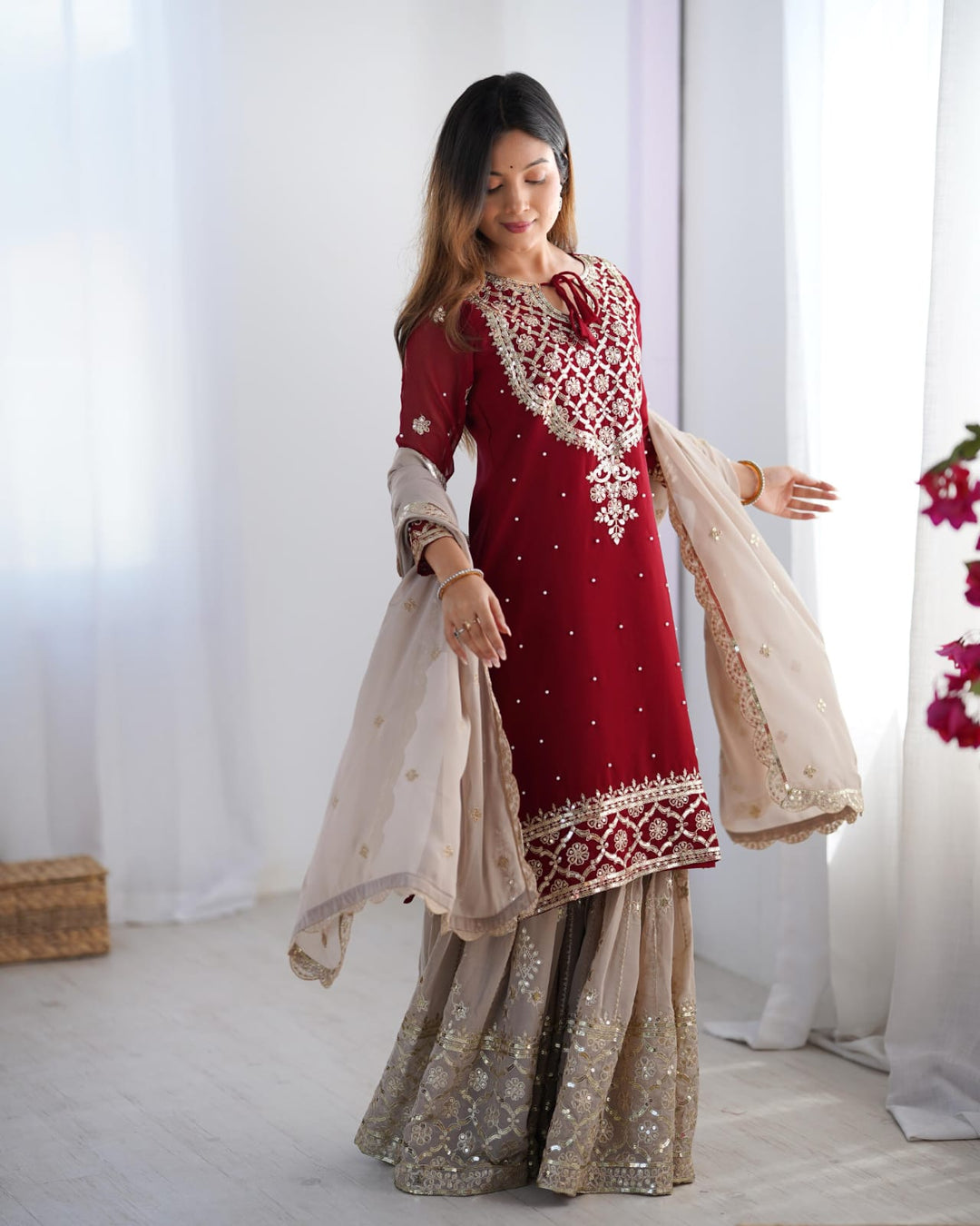 Elegant Sequin Embroidered Dress