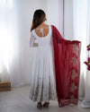 Luxury Party WearWhite Gown with Dupatta