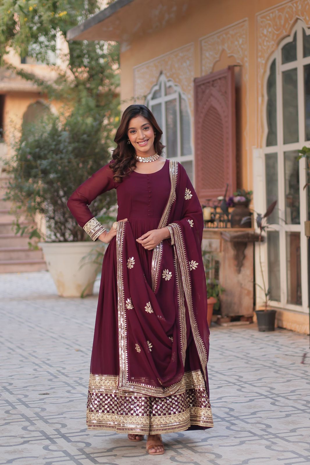 Premium  Readymade Gown and dupatta
