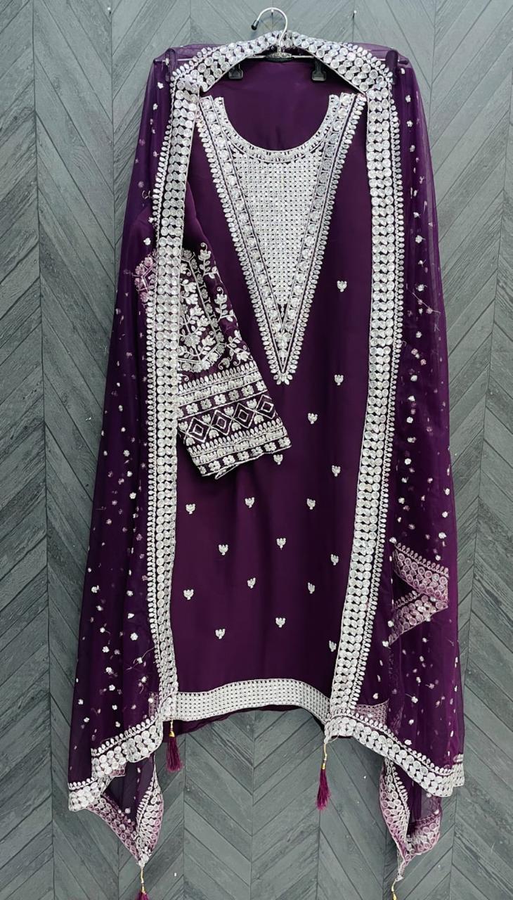 Premium Sequins Embroidered Georgette Suit