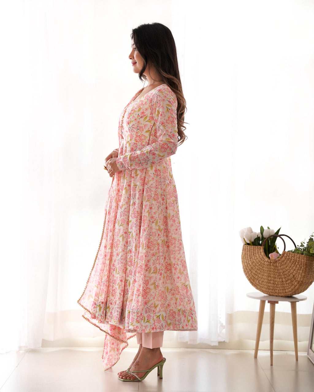 Premium Chiffon Floral Anarkali Set