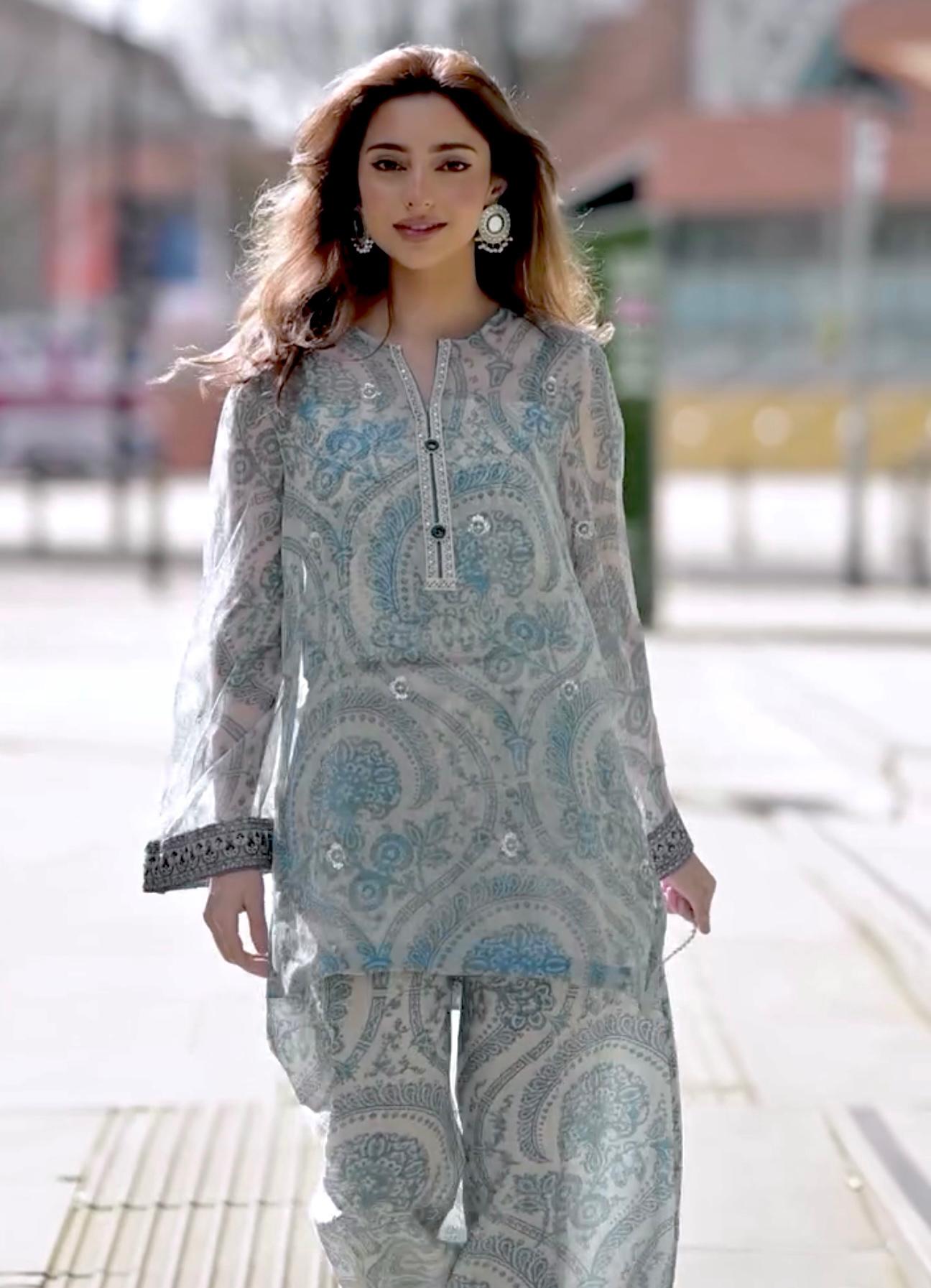 Chiffon Georgette Party Set with Farshi Palazzo