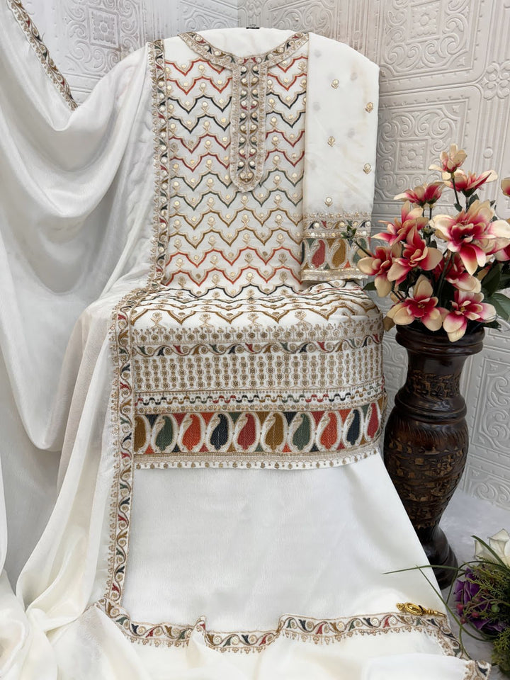 Luxury Chinon Embroidery Dress