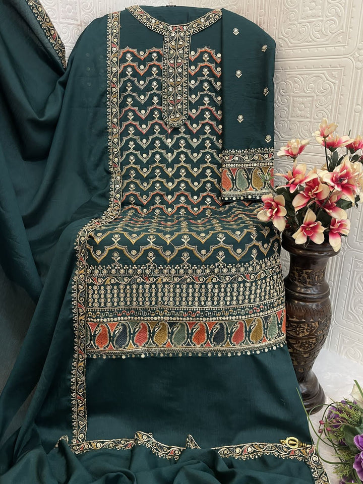 Luxury Chinon Embroidery Dress