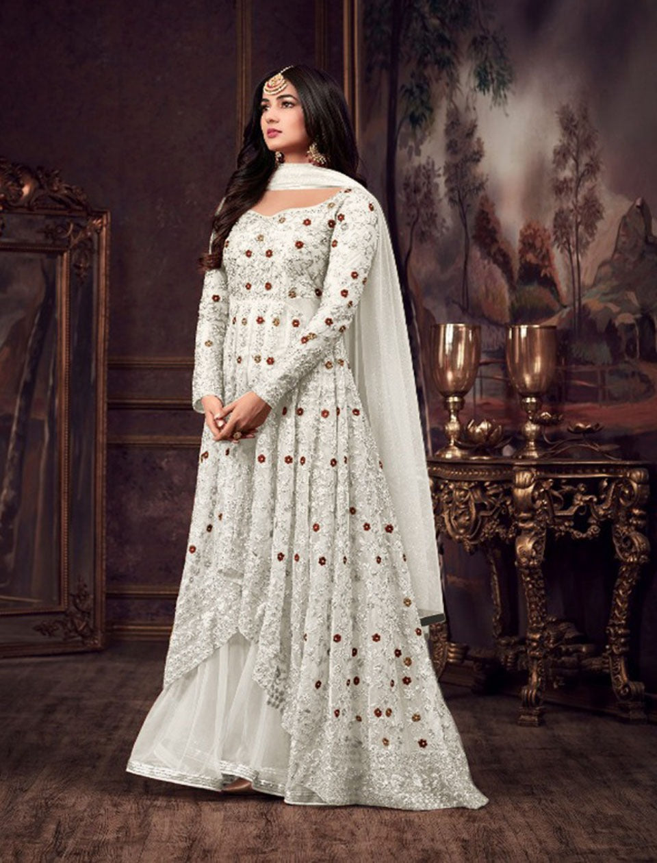 Luxury Net Embroidered Ensemble