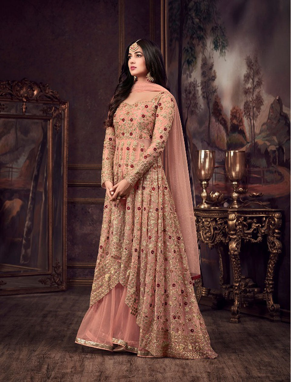 Luxury Net Embroidered Ensemble