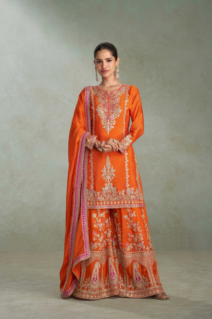 Real Chinon Embroidered Palazzo Suit