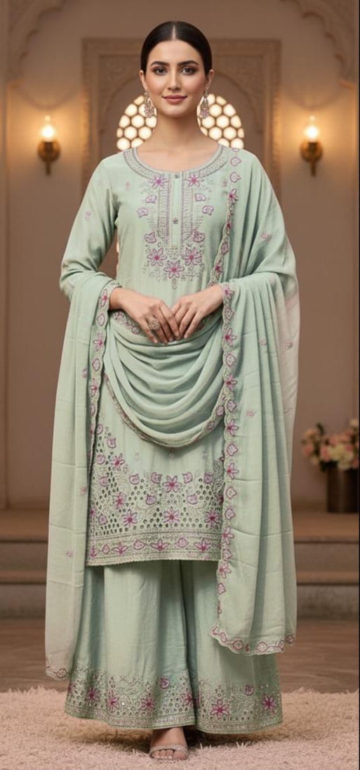 Heavy Chiffon Palazzo Suit Set