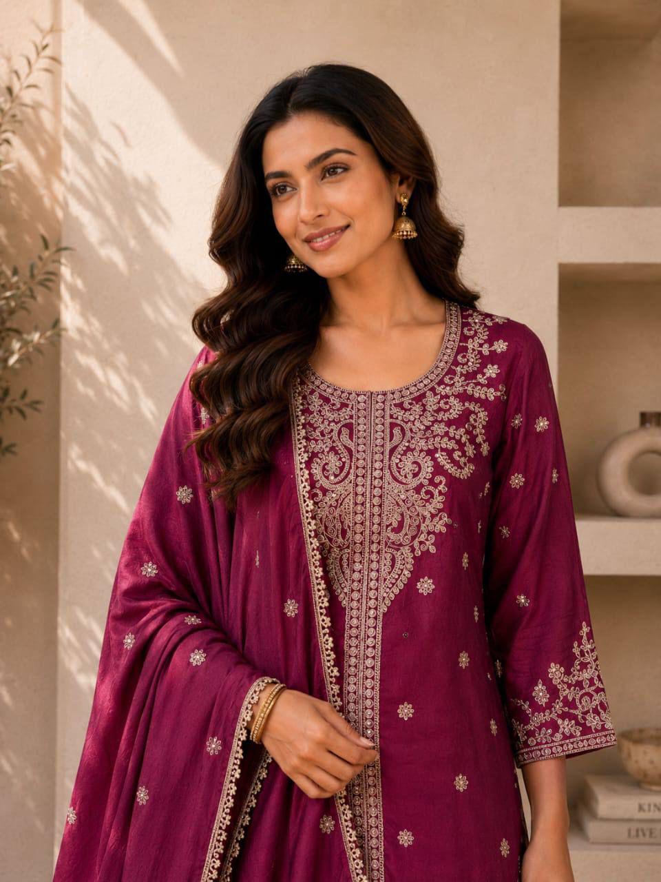 Premium RANGOLI CRUSH with Heavy Embroidery