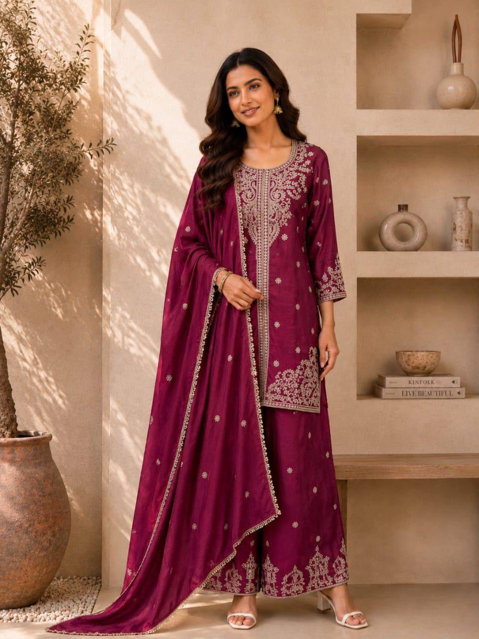 Premium RANGOLI CRUSH with Heavy Embroidery