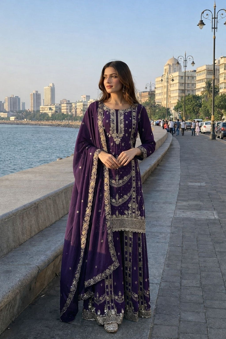 Plazzo And Duppata Set Fully Stitched Ready to Wear
