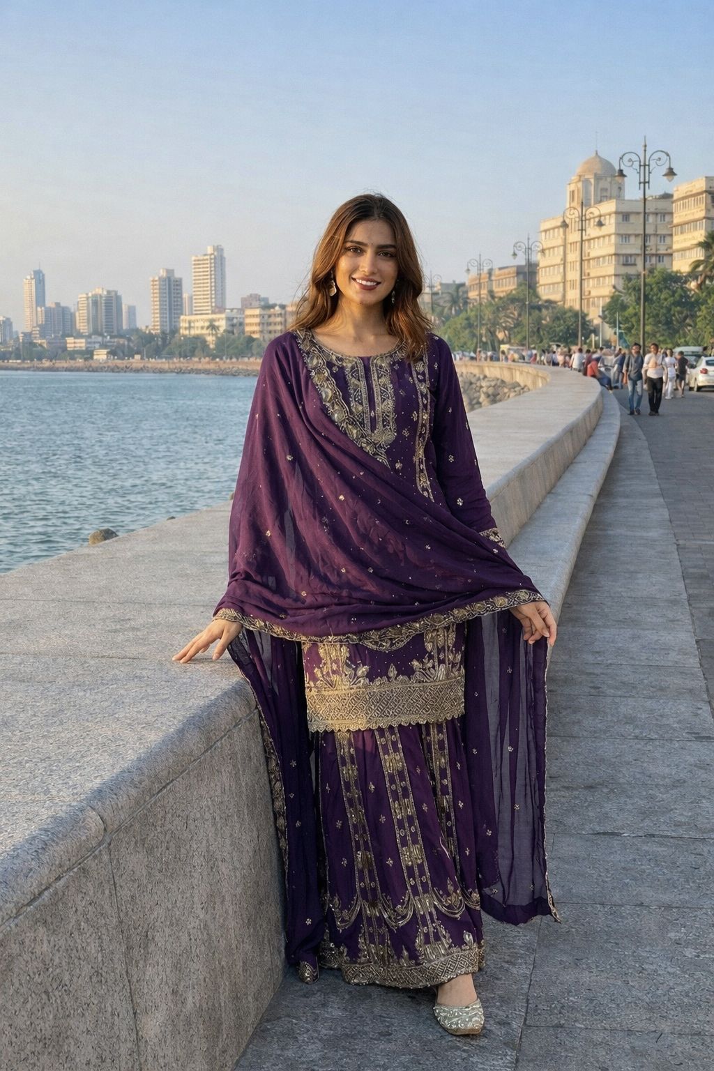 Plazzo And Duppata Set Fully Stitched Ready to Wear