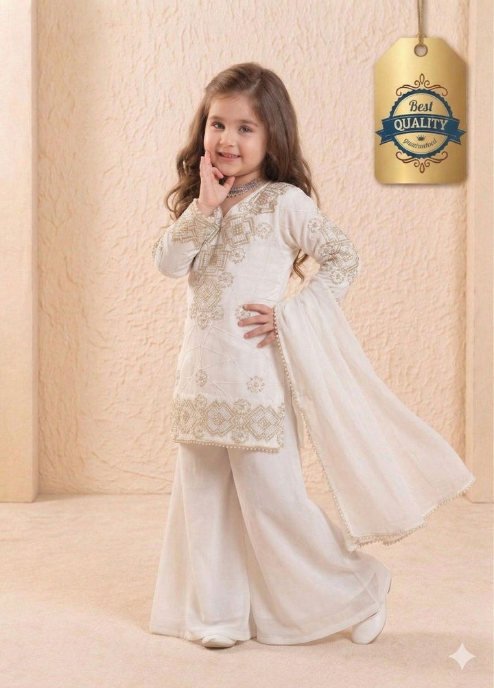 Party Wear Look Top Palazzo & Dupatta Set for Kids