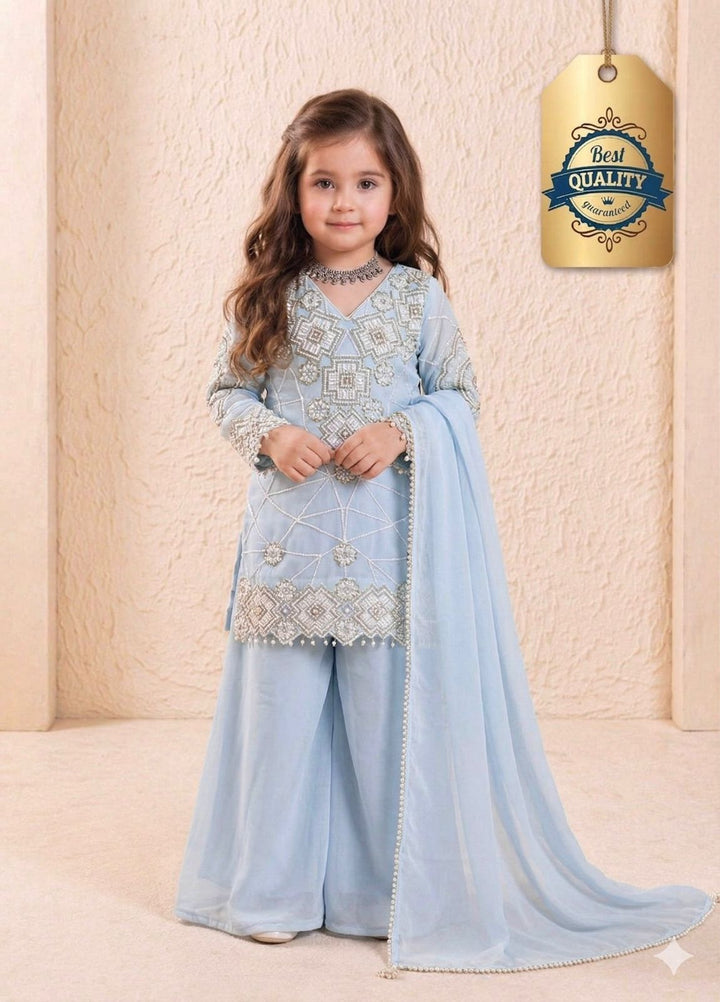 Party Wear Look Top Palazzo & Dupatta Set for Kids