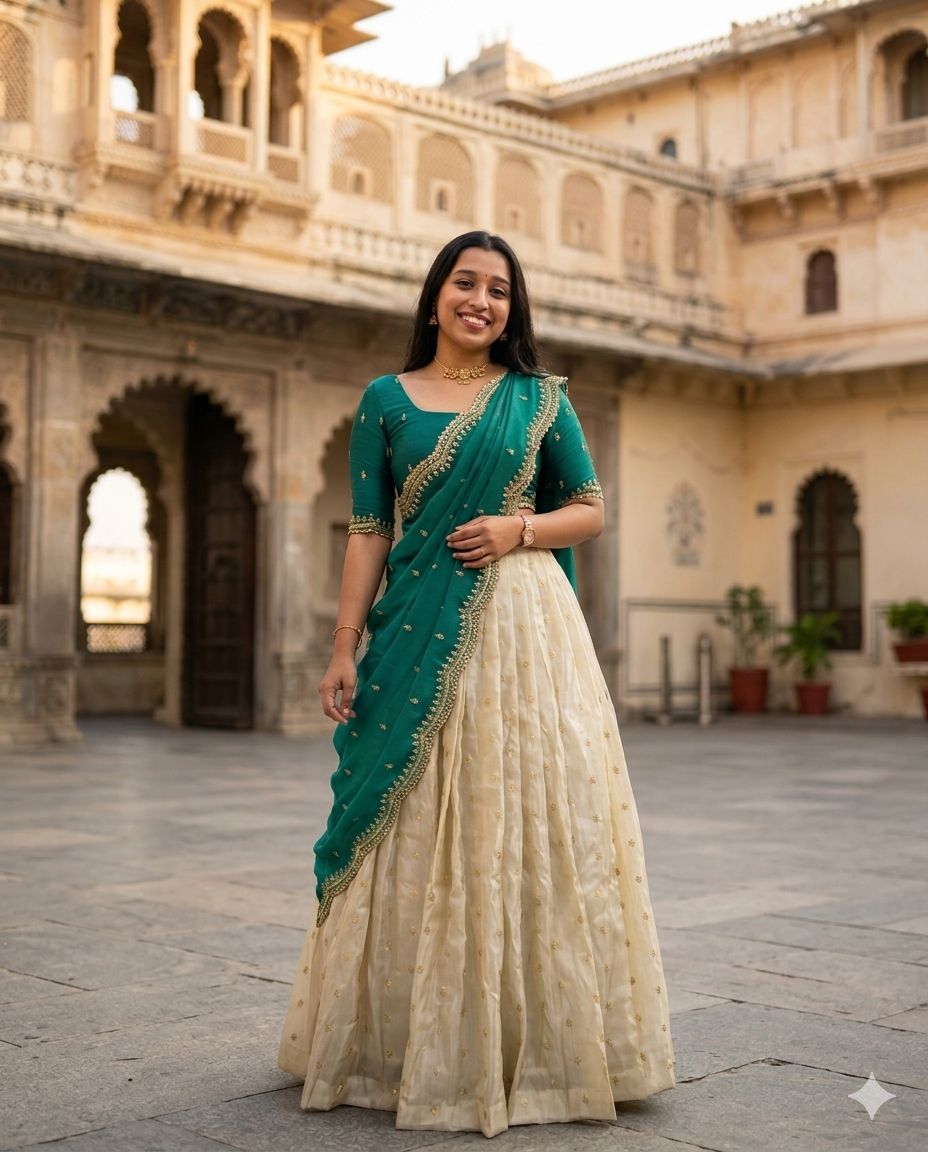 Silk Half Saree lehenga Choli