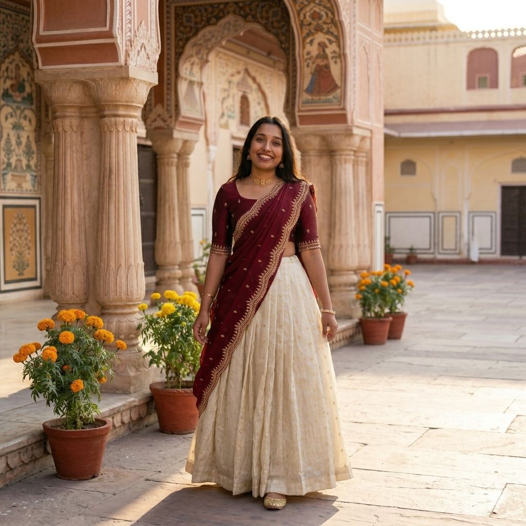 Silk Half Saree lehenga Choli