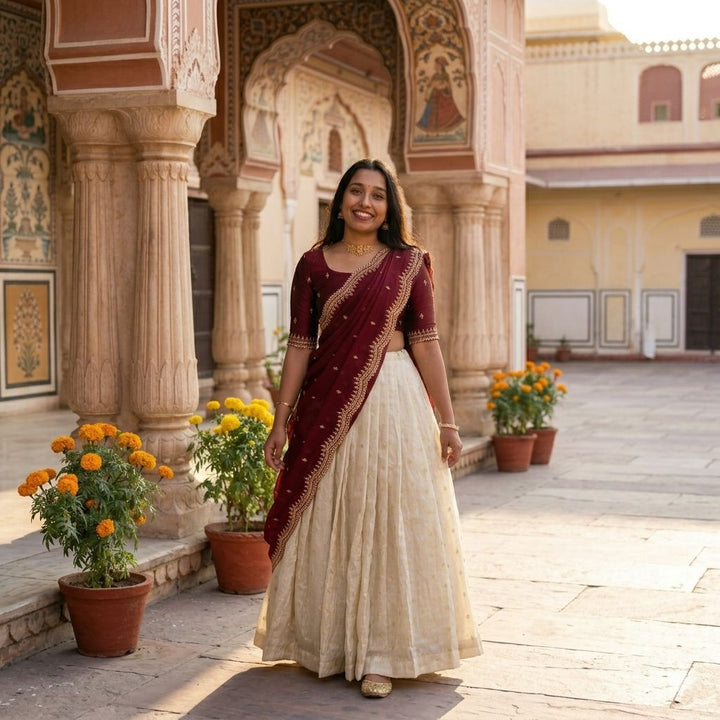 Silk Half Saree lehenga Choli