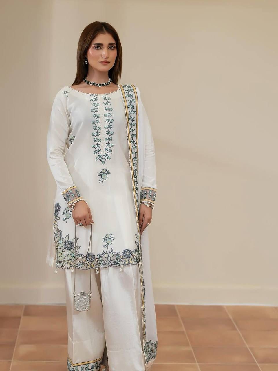 Farshi Shalwar 3 Piece Suit Ready to Wear (1005)