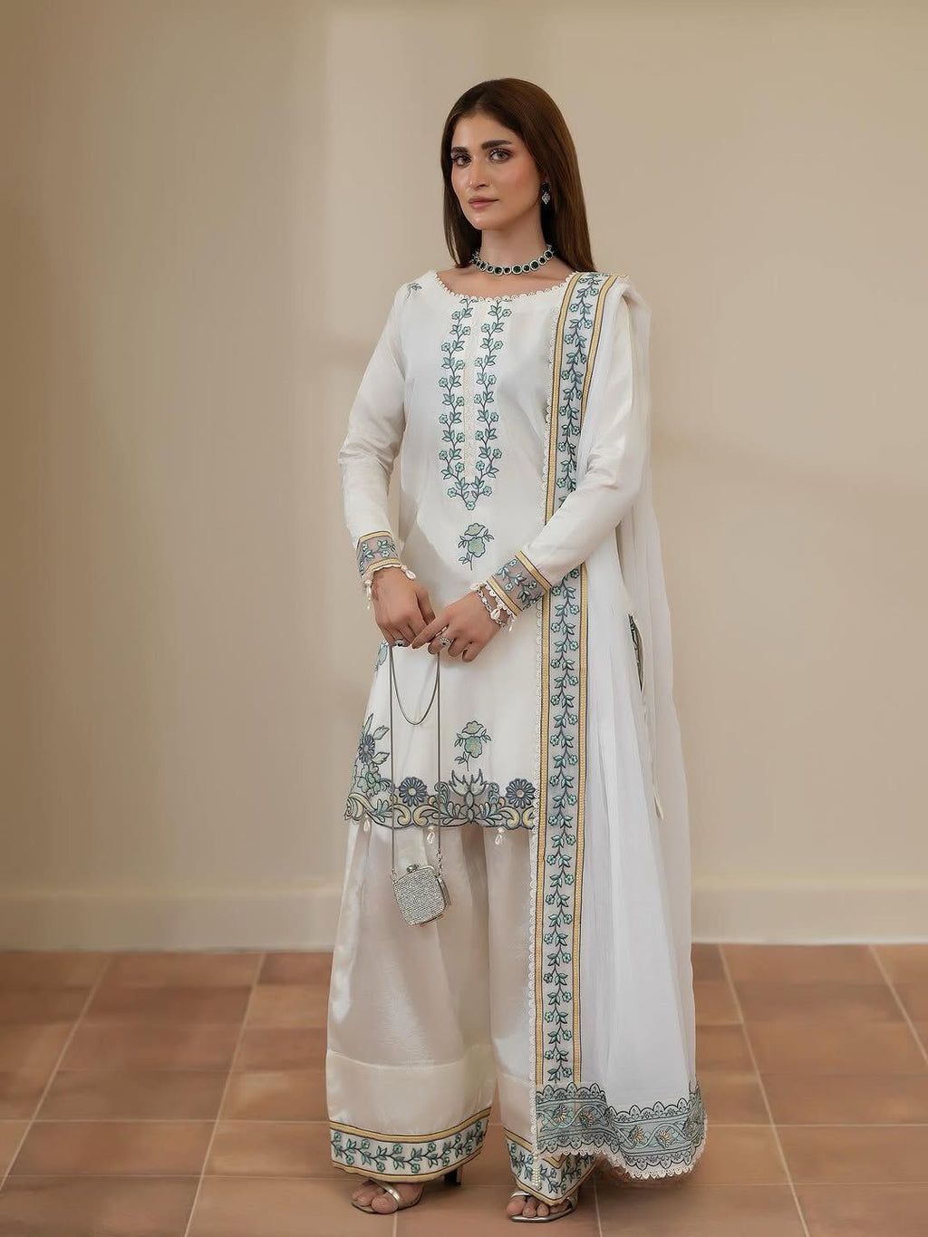 Farshi Shalwar 3 Piece Suit Ready to Wear (1005)