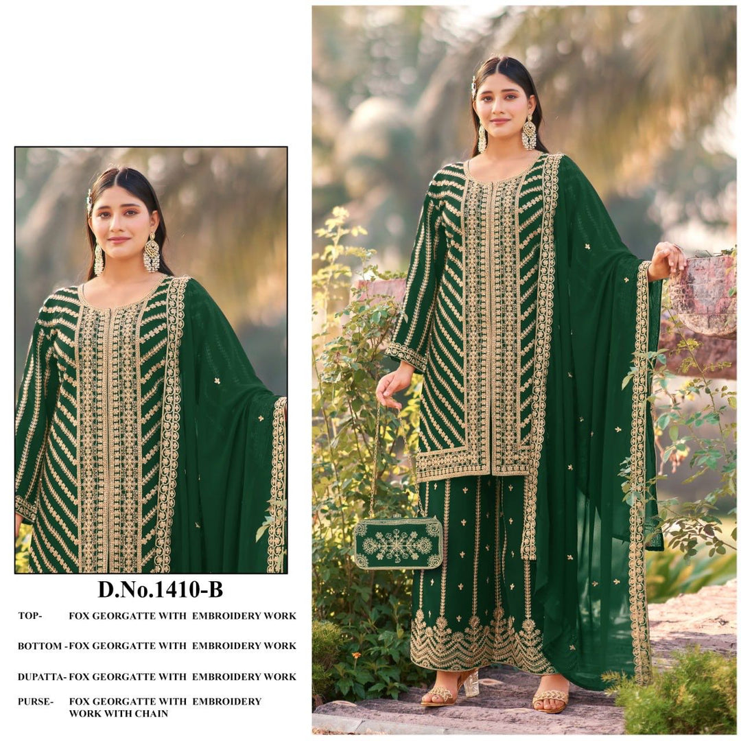 Royal Elegance Embroidered Georgette Suit Set with Dupatta
