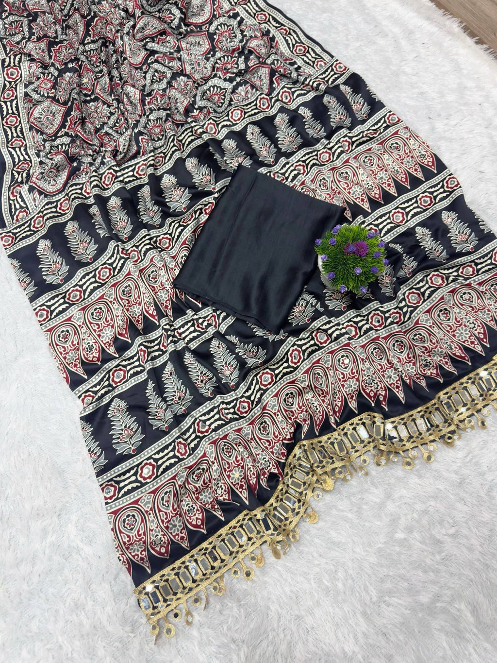 Pure Arjakh Sartin Silk saree