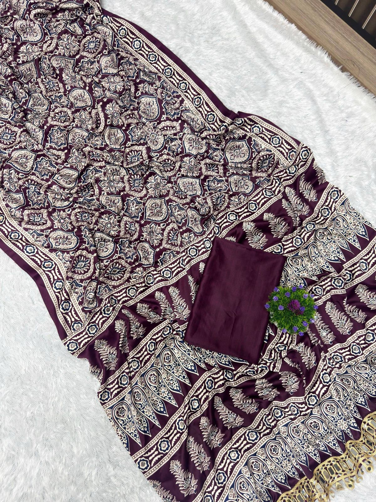 Pure Arjakh Sartin Silk saree