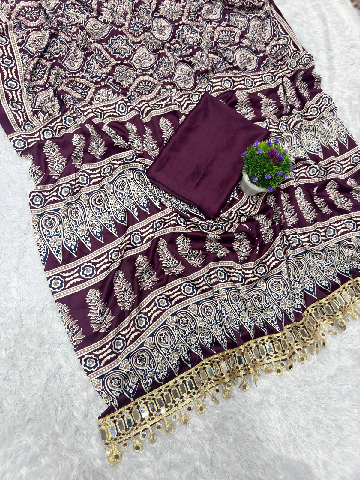 Pure Arjakh Sartin Silk saree