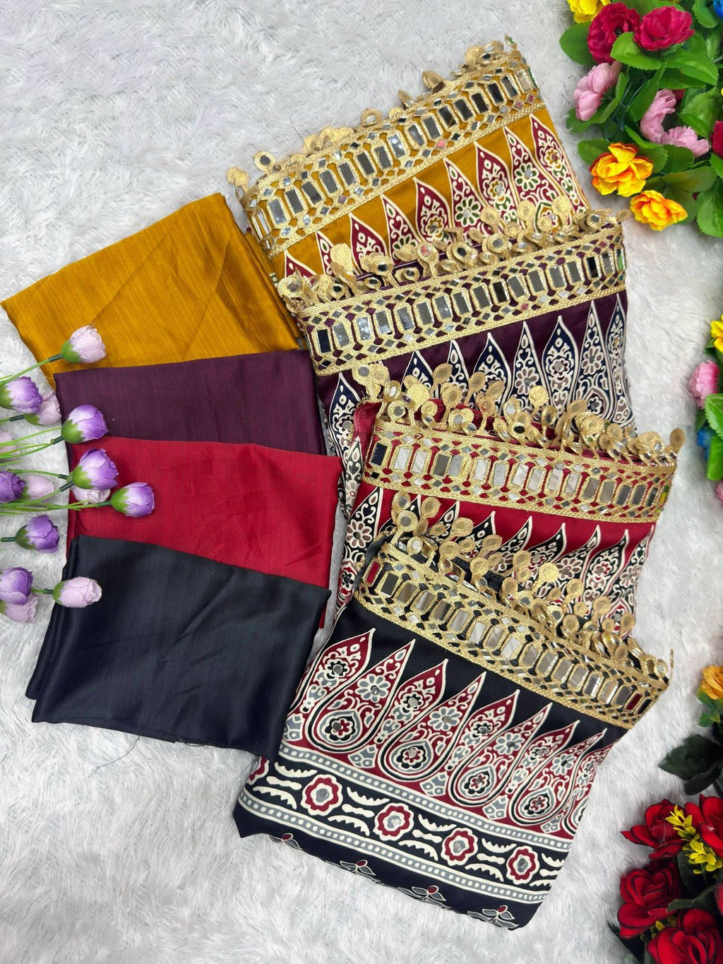 Pure Arjakh Sartin Silk saree
