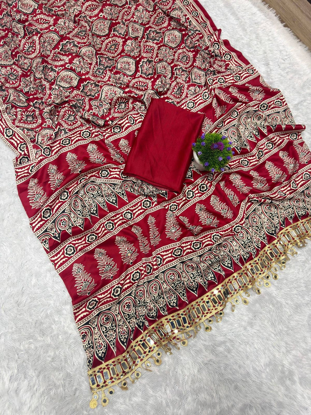 Pure Arjakh Sartin Silk saree