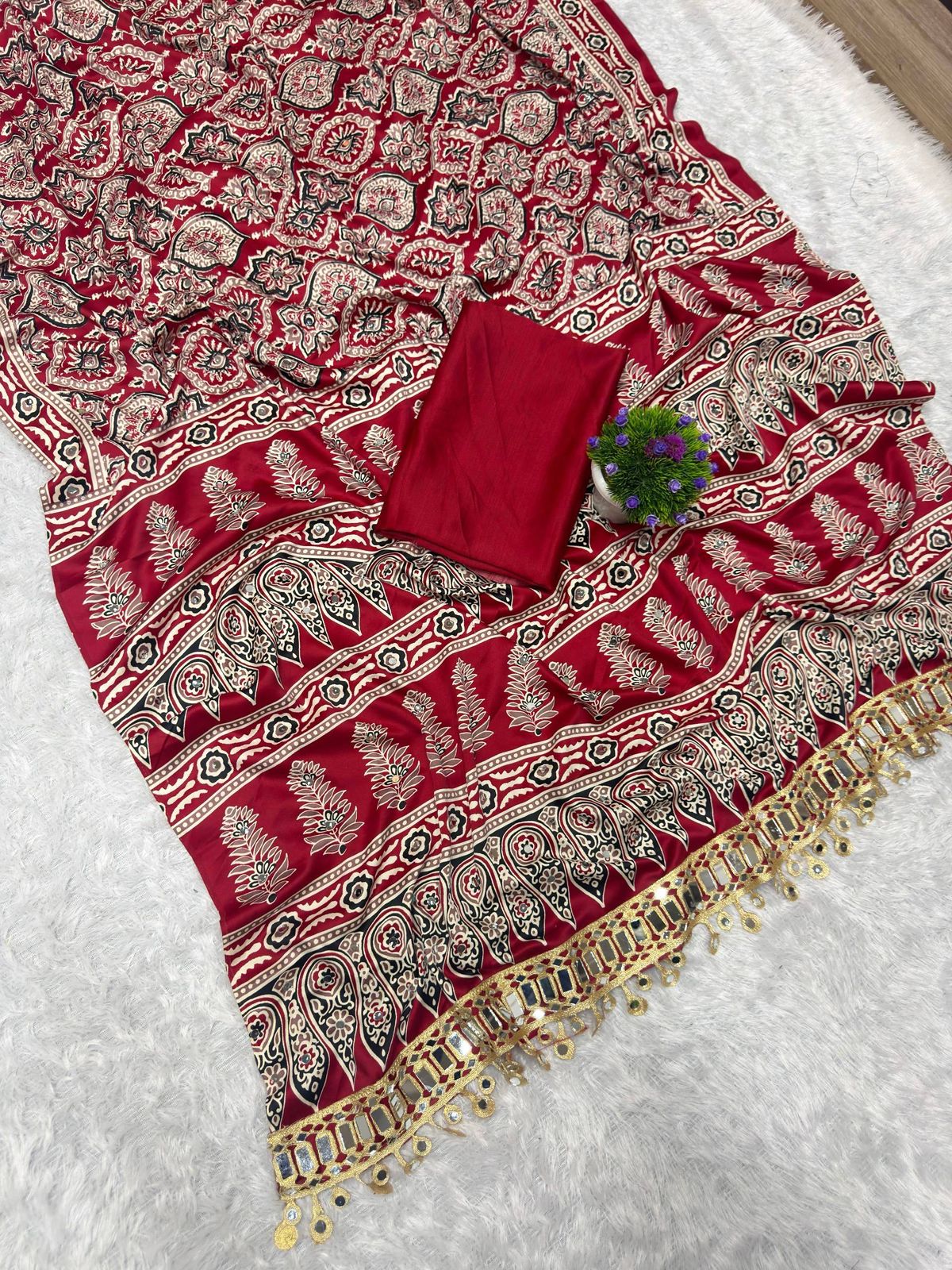 Pure Arjakh Sartin Silk saree