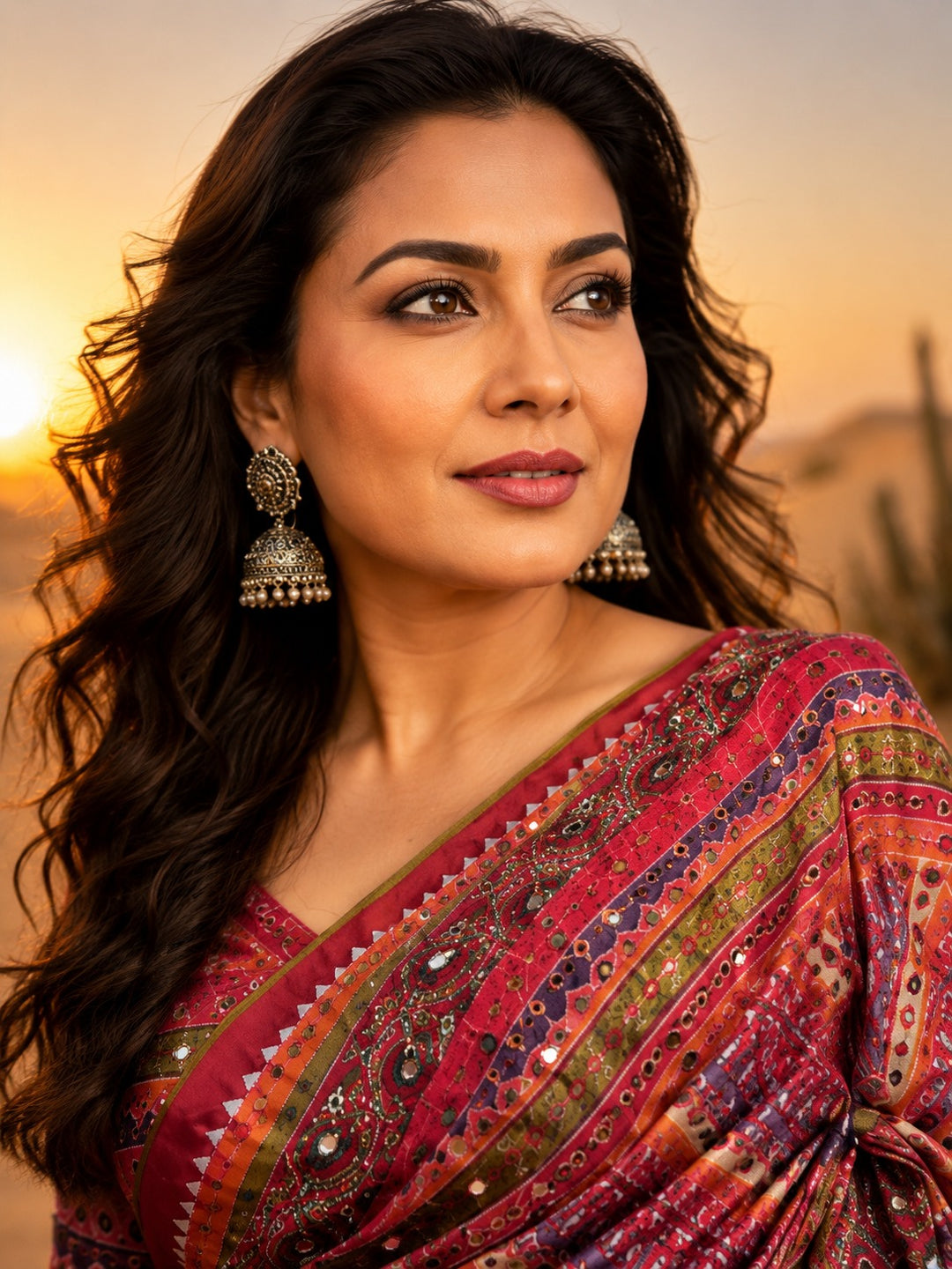 Chinon Silk with Designer Handwork Saree