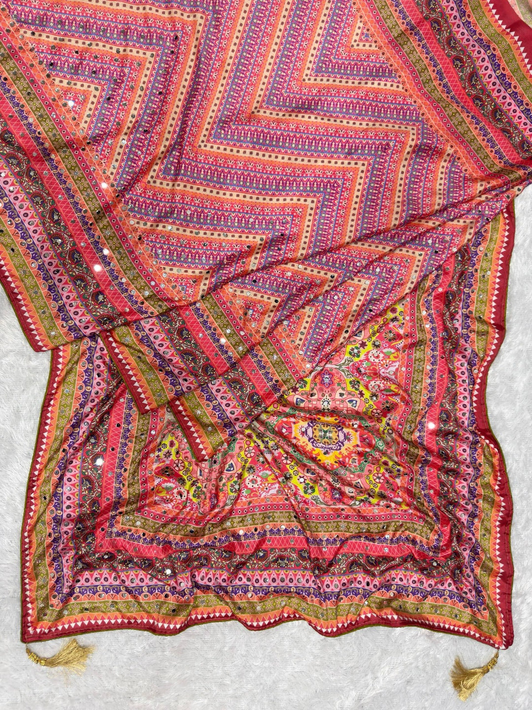 Chinon Silk with Designer Handwork Saree