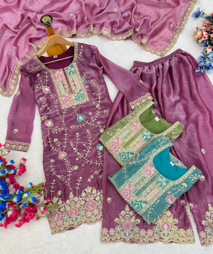 Ethnic Wear - Fendy Silk, Coding Sequence & Thread work with Dupatta
