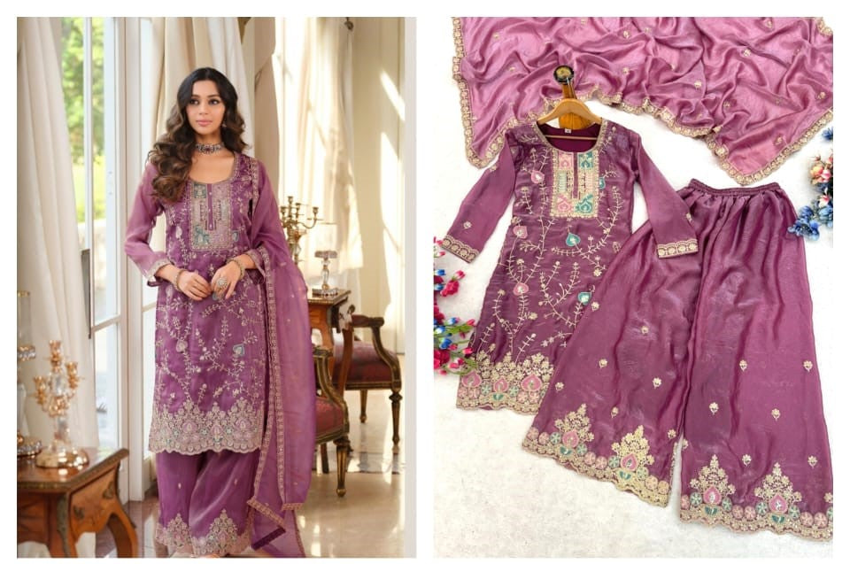 Ethnic Wear - Fendy Silk, Coding Sequence & Thread work with Dupatta