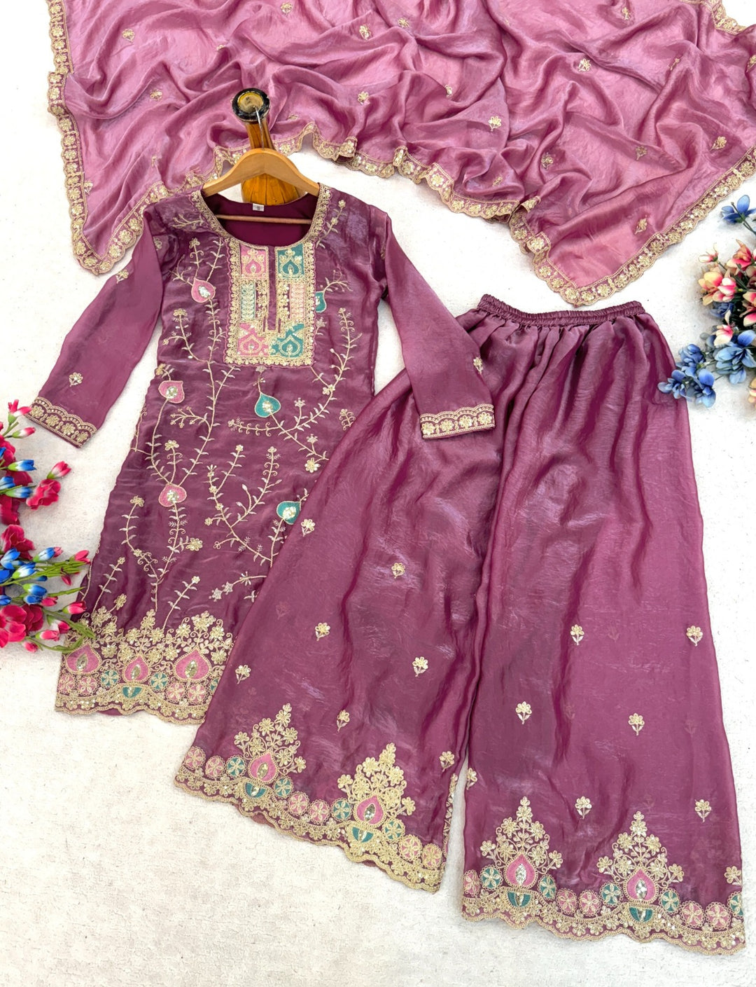Ethnic Wear - Fendy Silk, Coding Sequence & Thread work with Dupatta