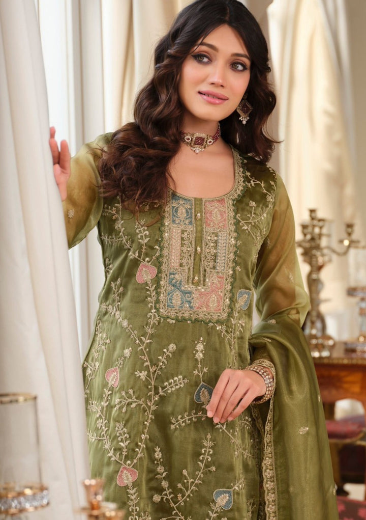 Ethnic Wear - Fendy Silk, Coding Sequence & Thread work with Dupatta