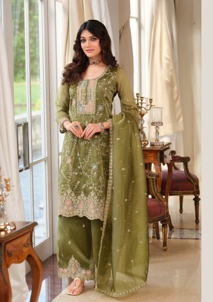 Ethnic Wear - Fendy Silk, Coding Sequence & Thread work with Dupatta