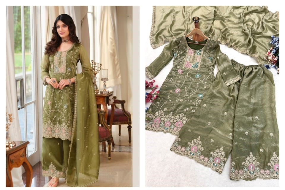 Ethnic Wear - Fendy Silk, Coding Sequence & Thread work with Dupatta