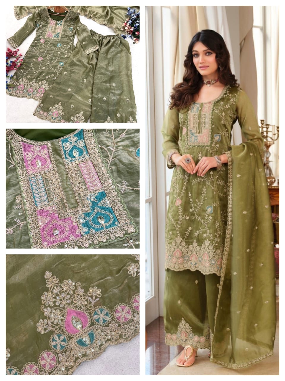 Ethnic Wear - Fendy Silk, Coding Sequence & Thread work with Dupatta