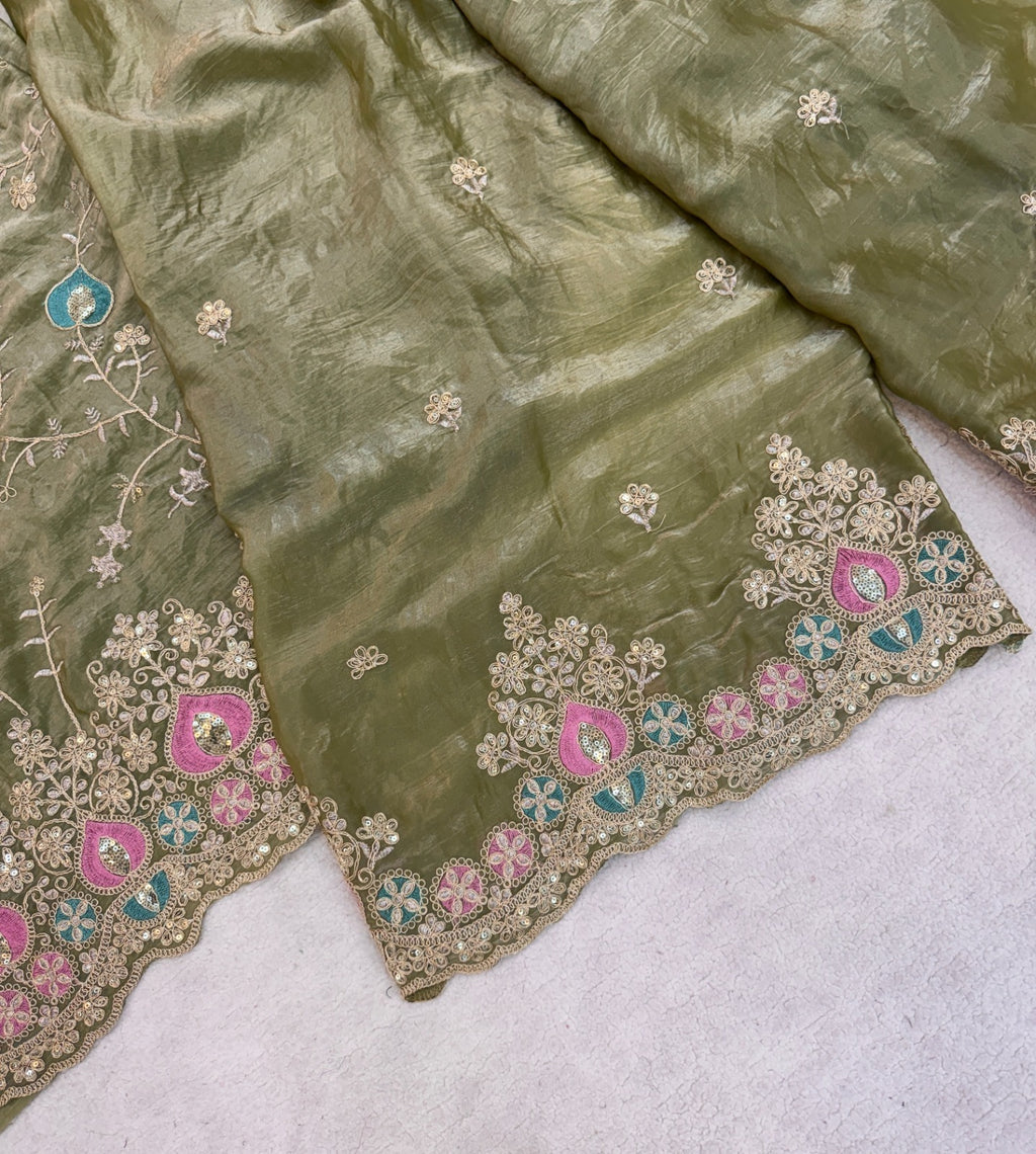 Ethnic Wear - Fendy Silk, Coding Sequence & Thread work with Dupatta