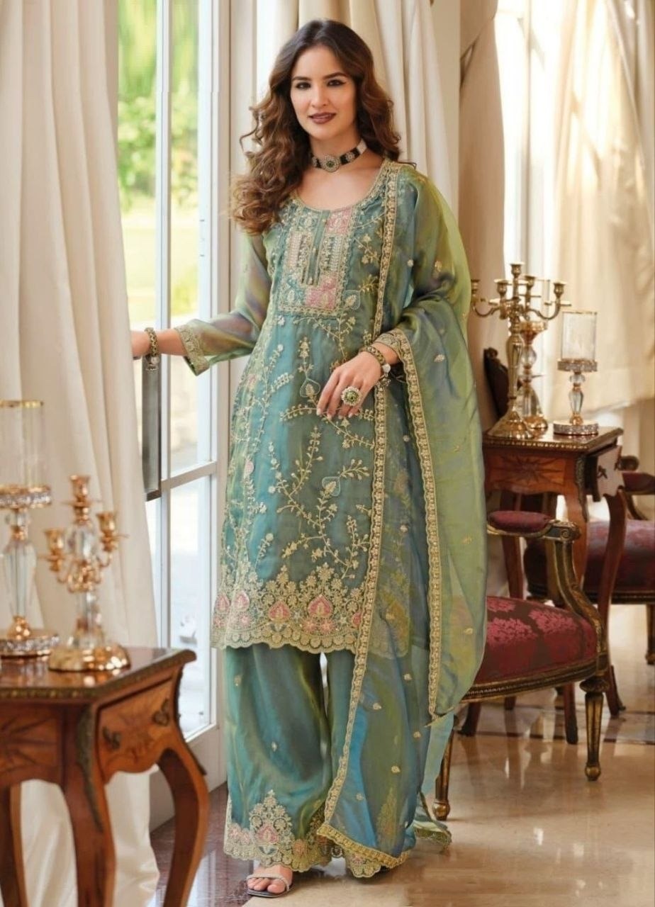 Ethnic Wear - Fendy Silk, Coding Sequence & Thread work with Dupatta