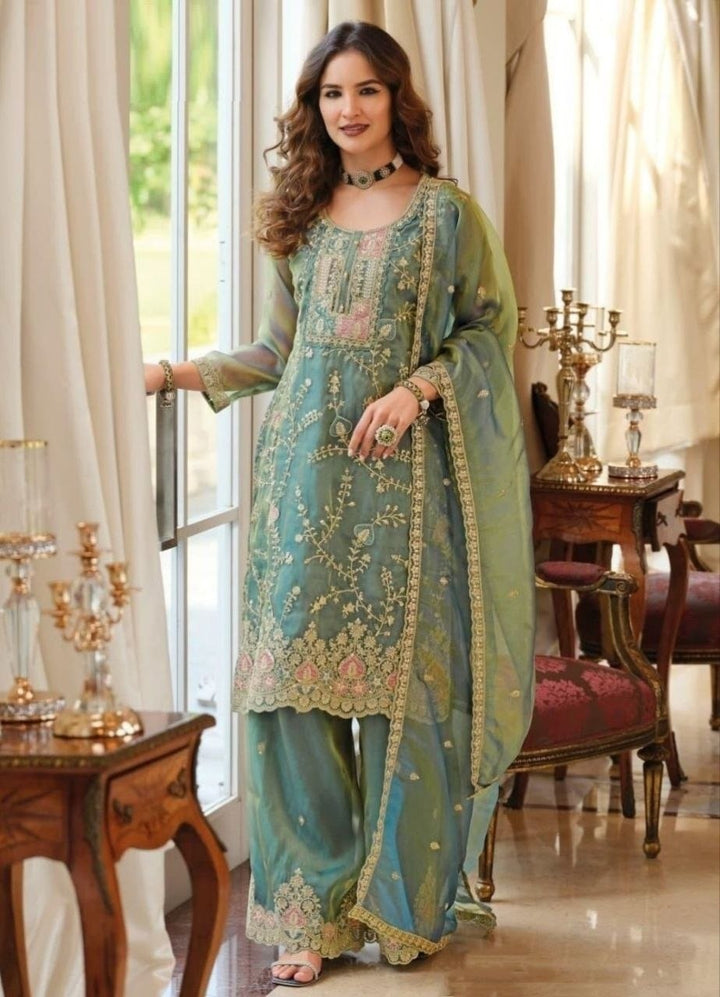Ethnic Wear - Fendy Silk, Coding Sequence & Thread work with Dupatta