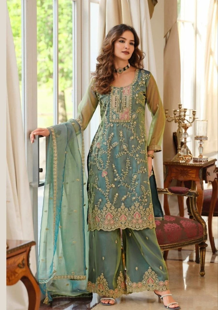 Ethnic Wear - Fendy Silk, Coding Sequence & Thread work with Dupatta