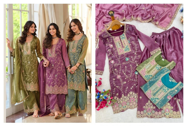 Ethnic Wear - Fendy Silk, Coding Sequence & Thread work with Dupatta