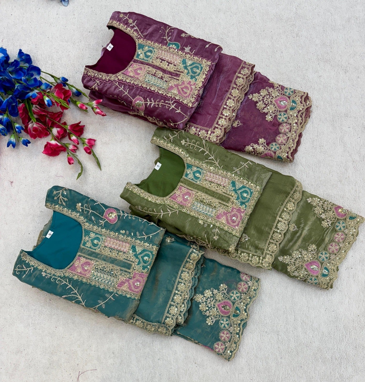 Ethnic Wear - Fendy Silk, Coding Sequence & Thread work with Dupatta