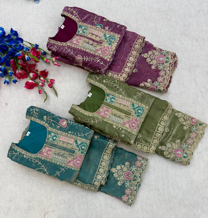 Ethnic Wear - Fendy Silk, Coding Sequence & Thread work with Dupatta