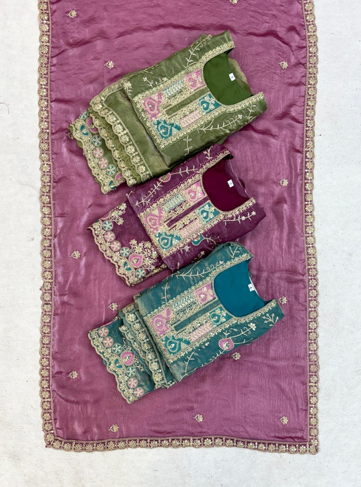 Ethnic Wear - Fendy Silk, Coding Sequence & Thread work with Dupatta