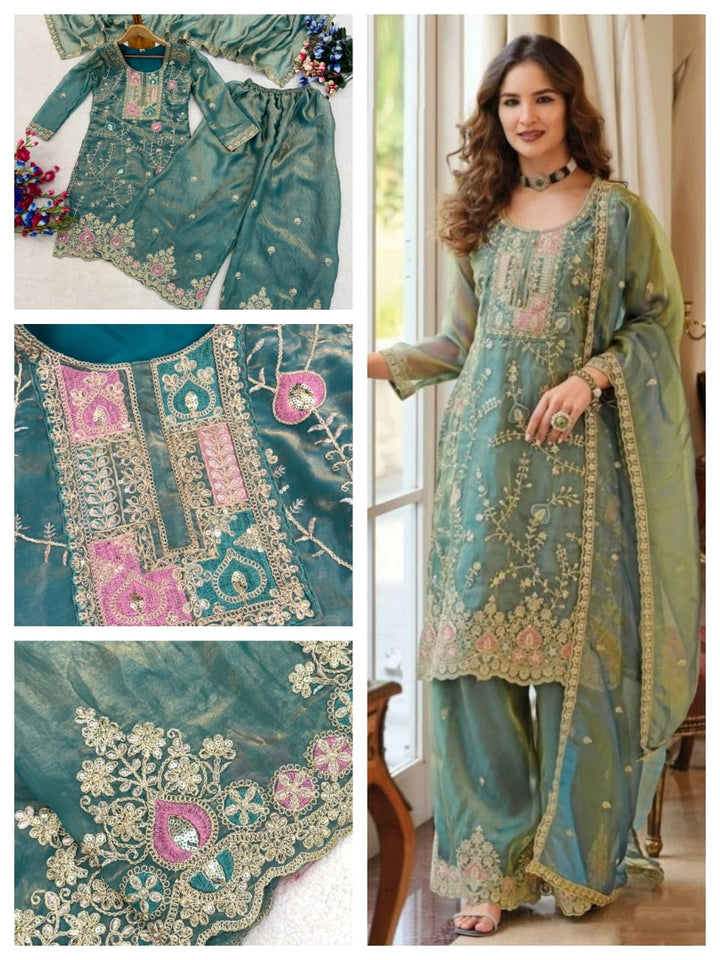 Ethnic Wear - Fendy Silk, Coding Sequence & Thread work with Dupatta
