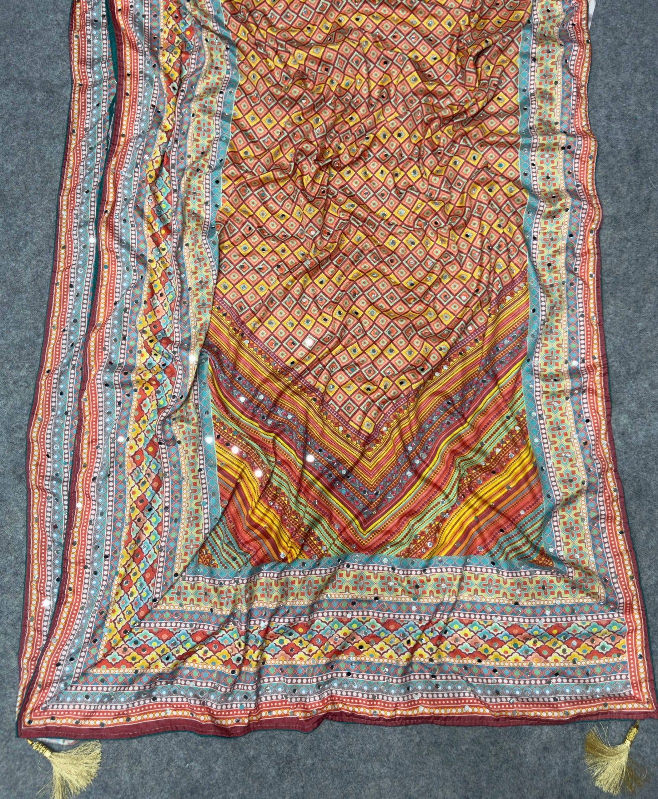 Soft Chinon Silk digital printed Saree and satin silk blouse
